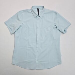 Lululemon Airing Easy Short Sleeve Shirt Light Blue XXL Button Down